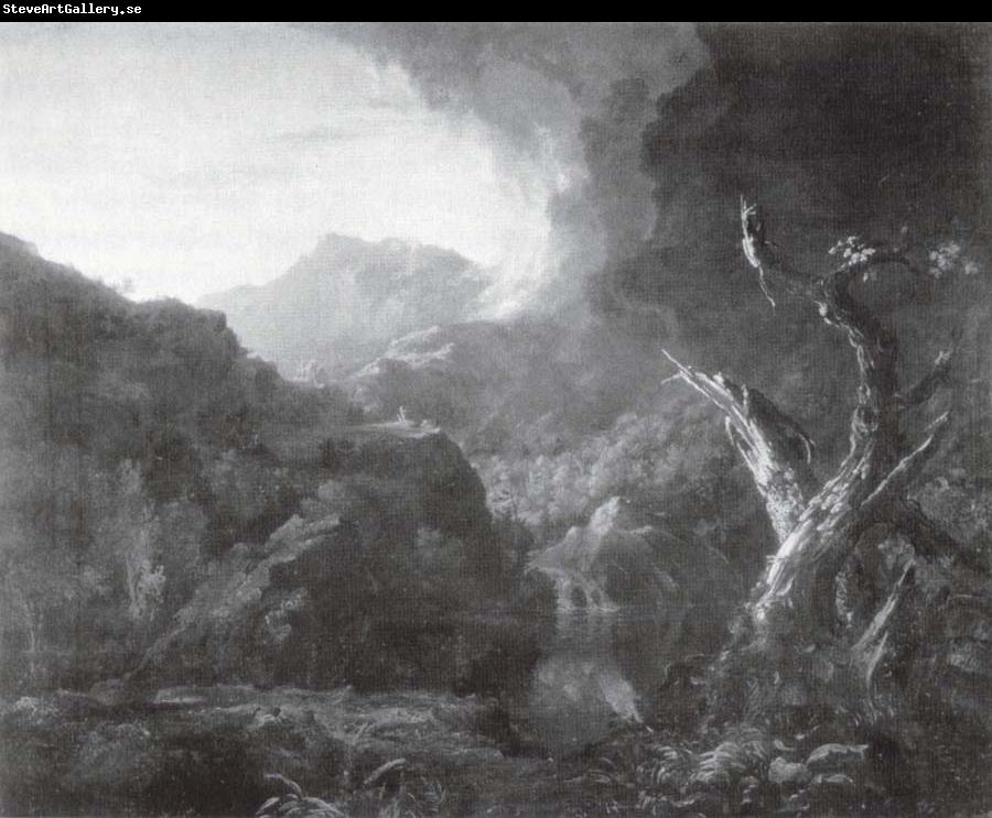 Thomas Cole Landschaft mit Baumstumpfen